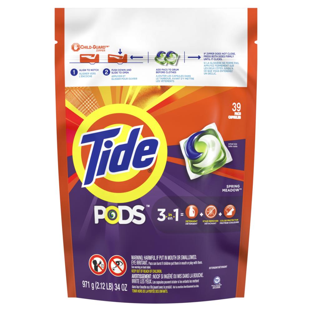 Tide Pods, Laundry Detergent, Spring Meadow 39 Count цена и фото