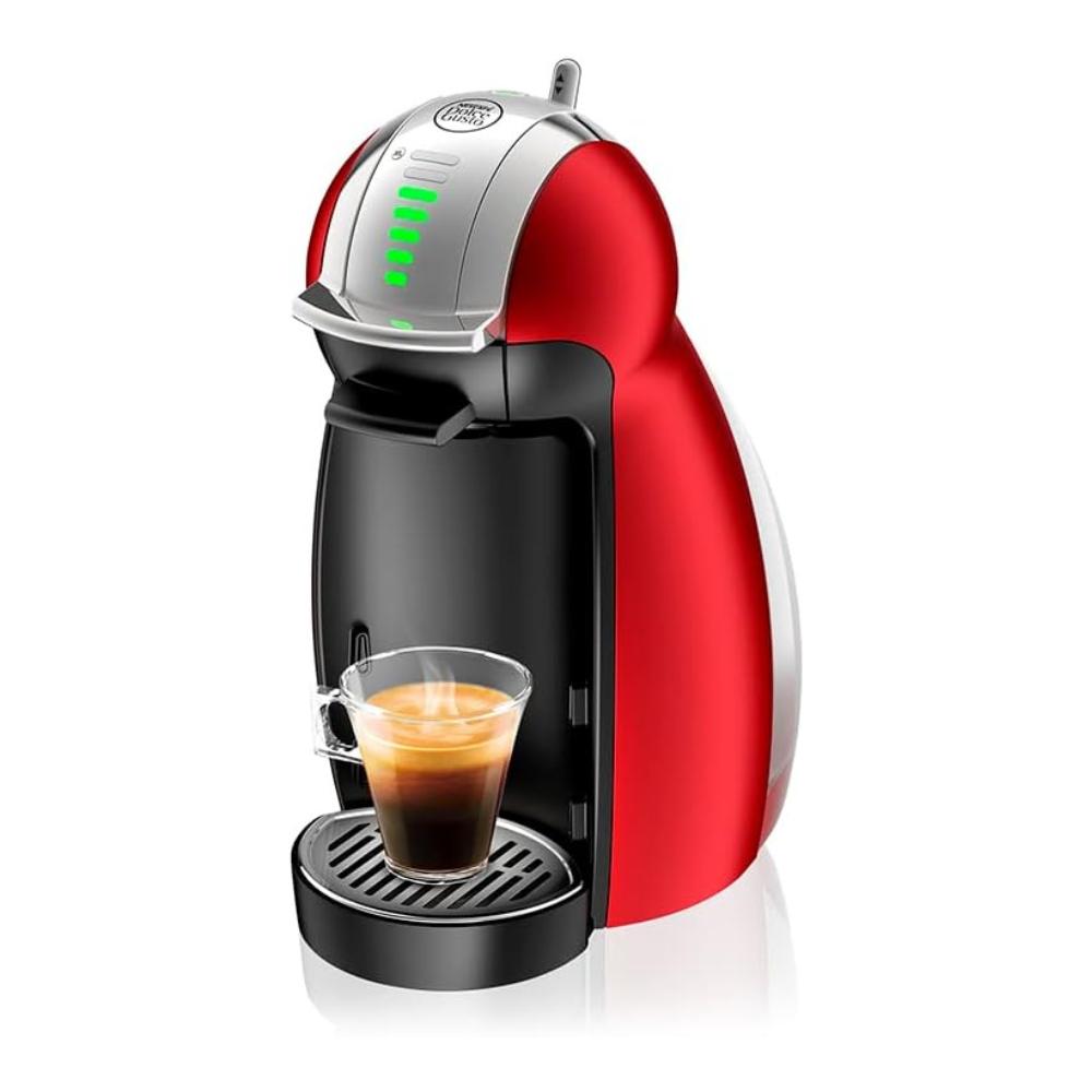 Delonghi Genio 2 Coffee Machine -Red Color nescafe dolce gusto coffee capsules cafe au lait balanced and round 16 capsules 5 6 oz 160 g
