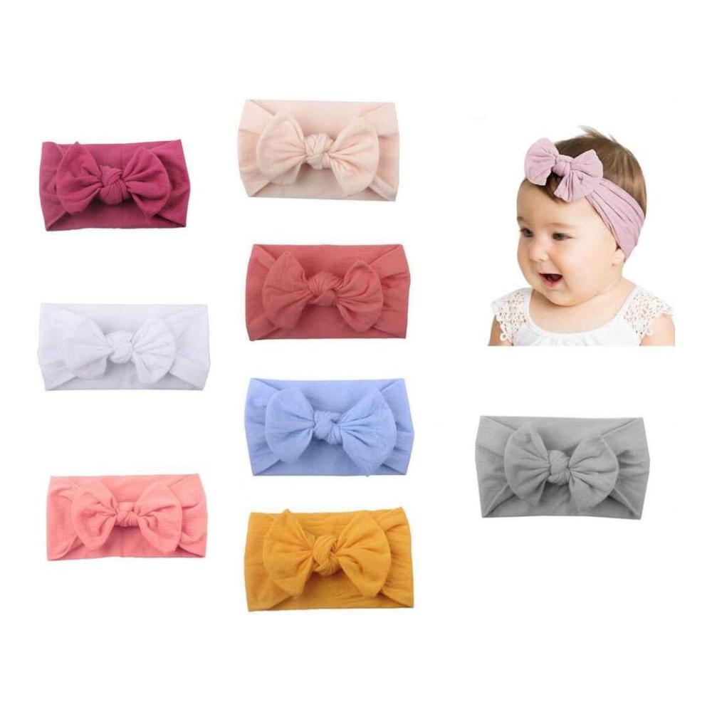 6 Pcs Baby Girls Bowknot Headbands 1 pcs soft baby girls headband newborn elastic bowknot nylon headbands for girls head wrap infant bow hairband hair accessories