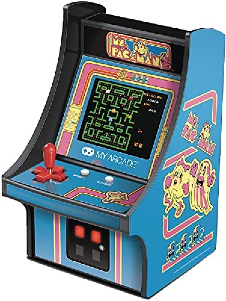 My Arcade Micro Player Mini Arcade Cabinet Machine Ms. Pac-Man Video Game data frog 4k tv console video game with 2 4g wireless controller built in 10000 classic games support ps1 gba retro game console