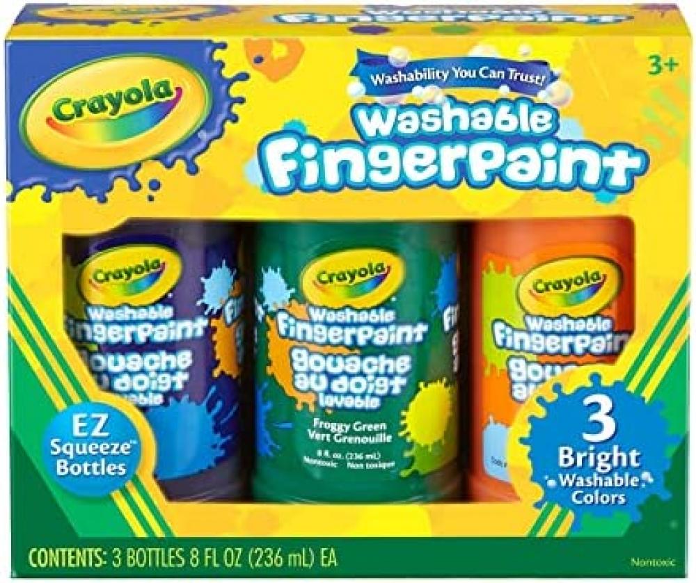 crayola acrylic paint set primary multicolor Crayola Washable Finger Paint, Multi-Colour, 8 Oz, Cy55-1311