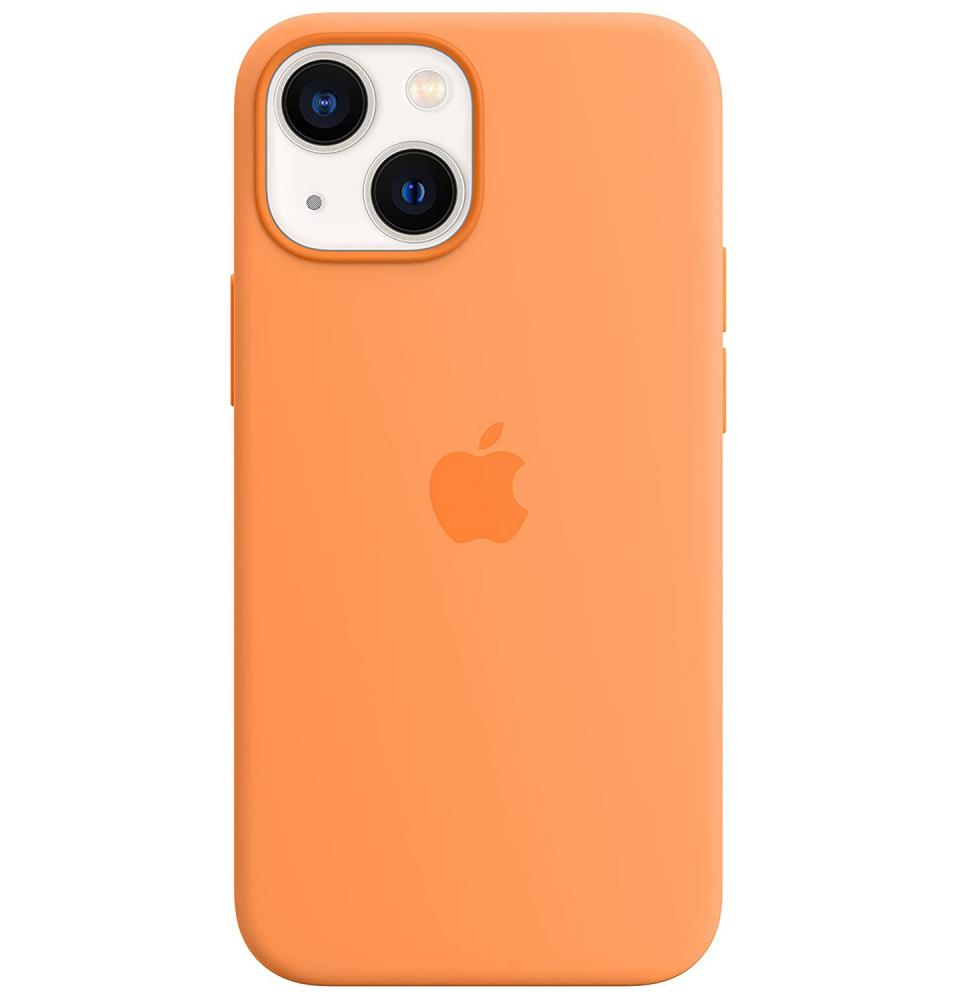 Apple Iphone 13 Silicone Case Original Mm243Ze/A Mari Gold With Magsafe apple iphone 13 silicone case original mm253 pink pomelo with magsafe