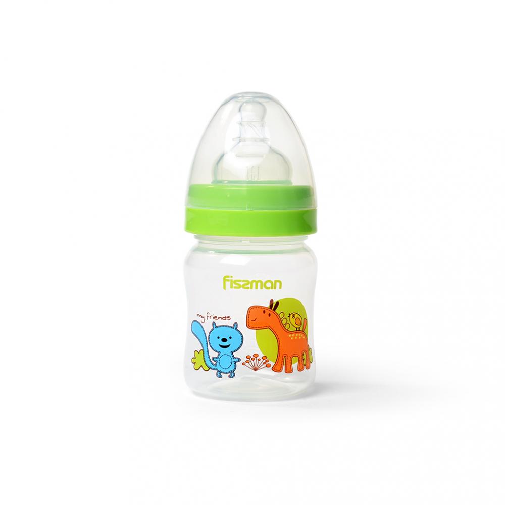 Fissman Plastic Baby Feeding Bottle With Wide Neck 120ml baby swing four in one swing hanging chair kids garden indoor plastic safety entertainment toy
