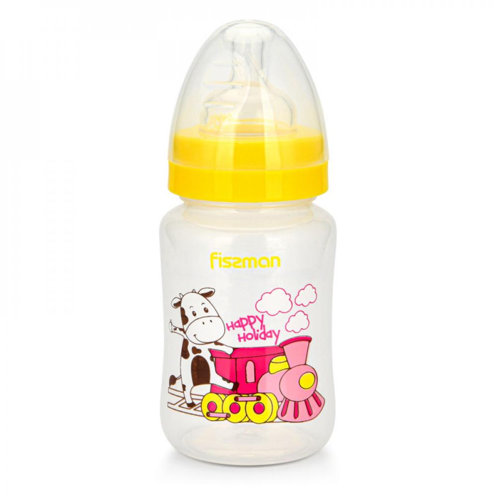 Fissman Plastic Baby Feeding Bottle With Wide Neck 240ml fissman baby feeding bottle with handle 240ml food grade plastic with non drip silicone nipple and non spill