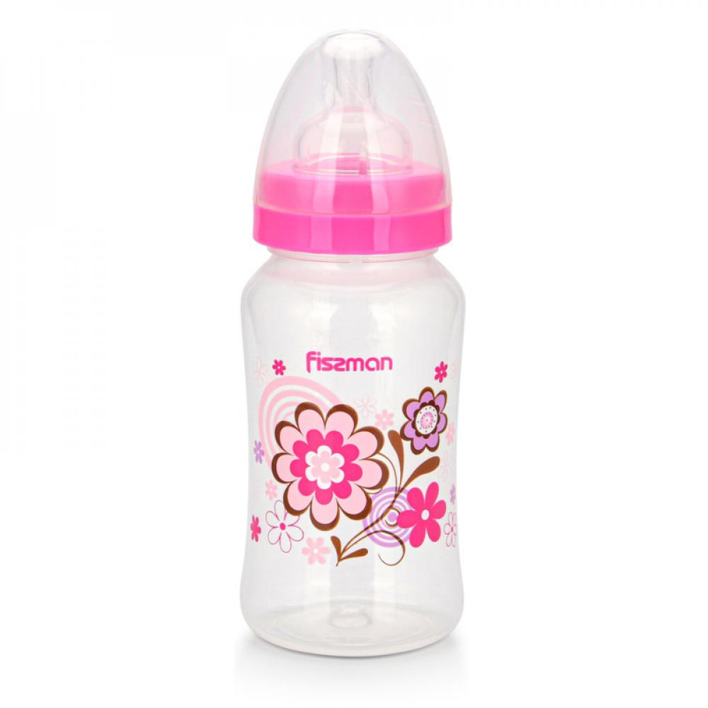 Fissman Feeding Bottle With Wide Neck 300ml fissman baby feeding bottle with handle 240ml food grade plastic with non drip silicone nipple and non spill