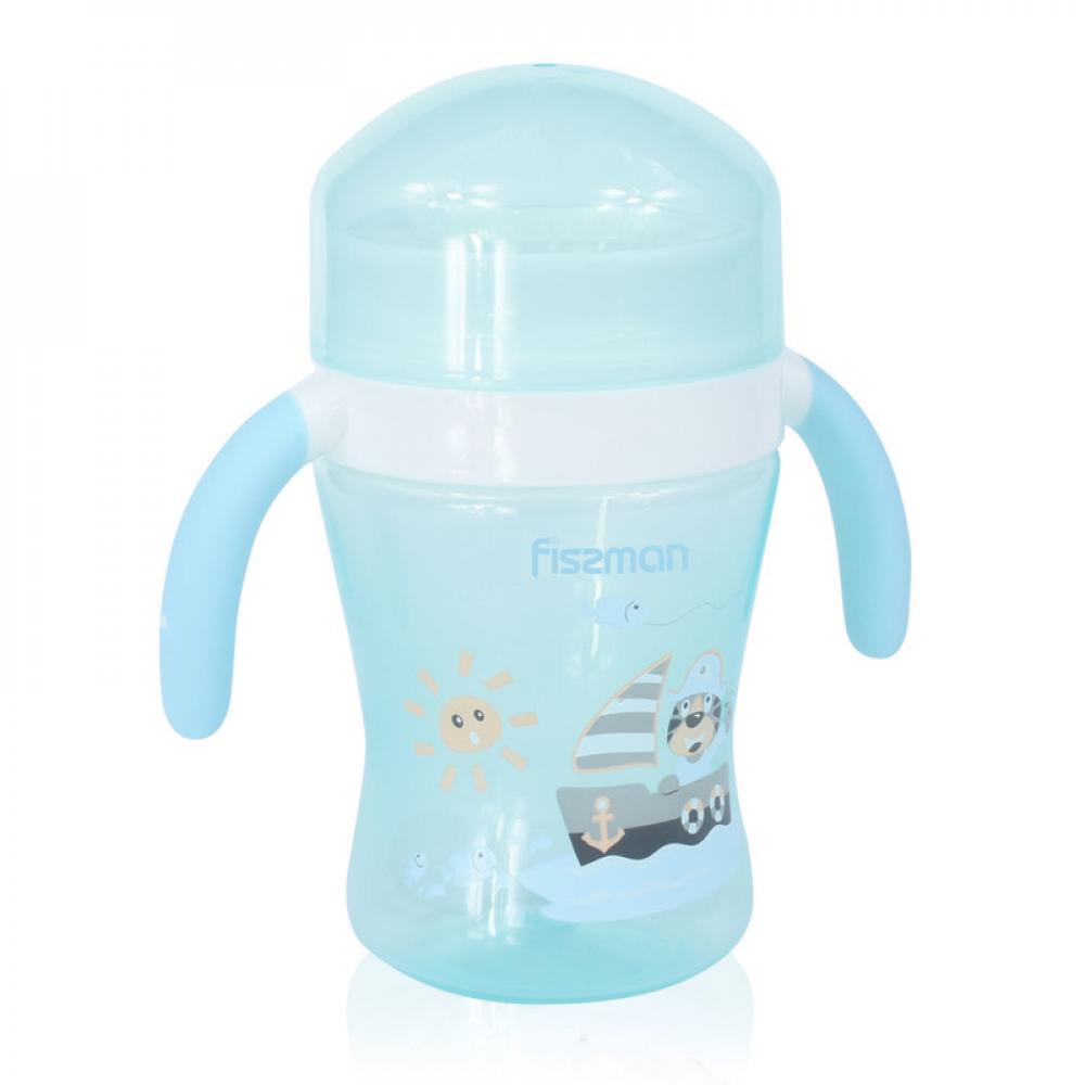 Fissman Baby Feeding Bottle with Handle 240ml squeezing feeding bottle silicone newborn baby training rice cereal food spoon supplement feeder safe useful tableware for kids