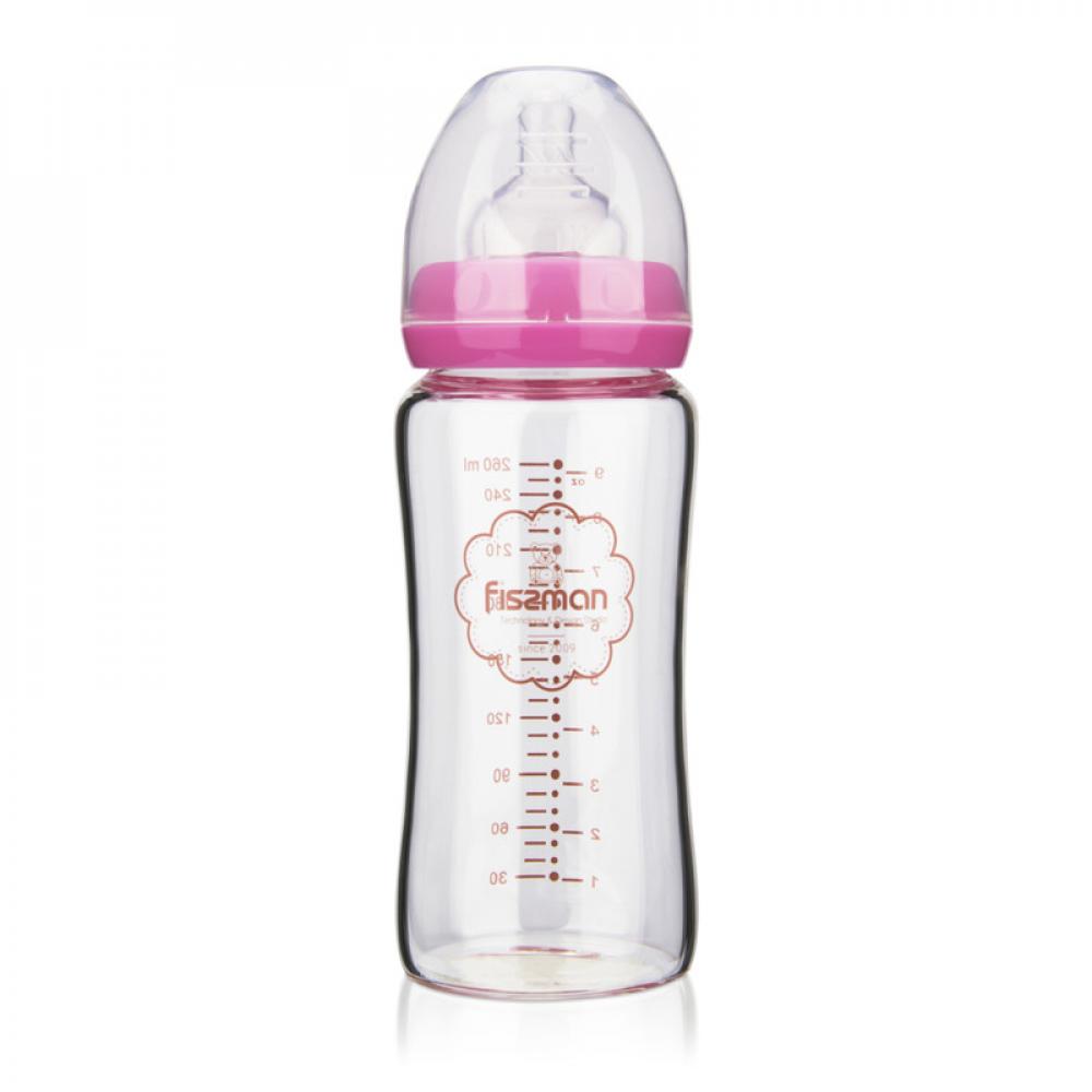 Fissman Feeding Borosilicate Glass Bottle 260ml cups stor 46825 mug drinkware water bottle kids feeding bottles for baby