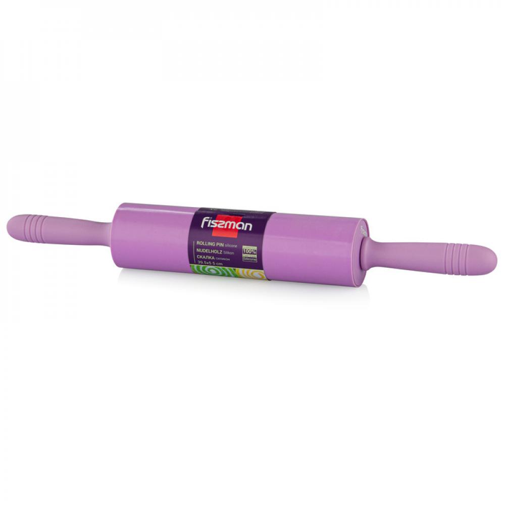 Fissman Rolling Pin Lilac Silicone 39.5x5.5cm adjustable silicone kneading pad non stick surface rolling dough mat with scale kitchen cooking pastry sheet oven liner bakeware