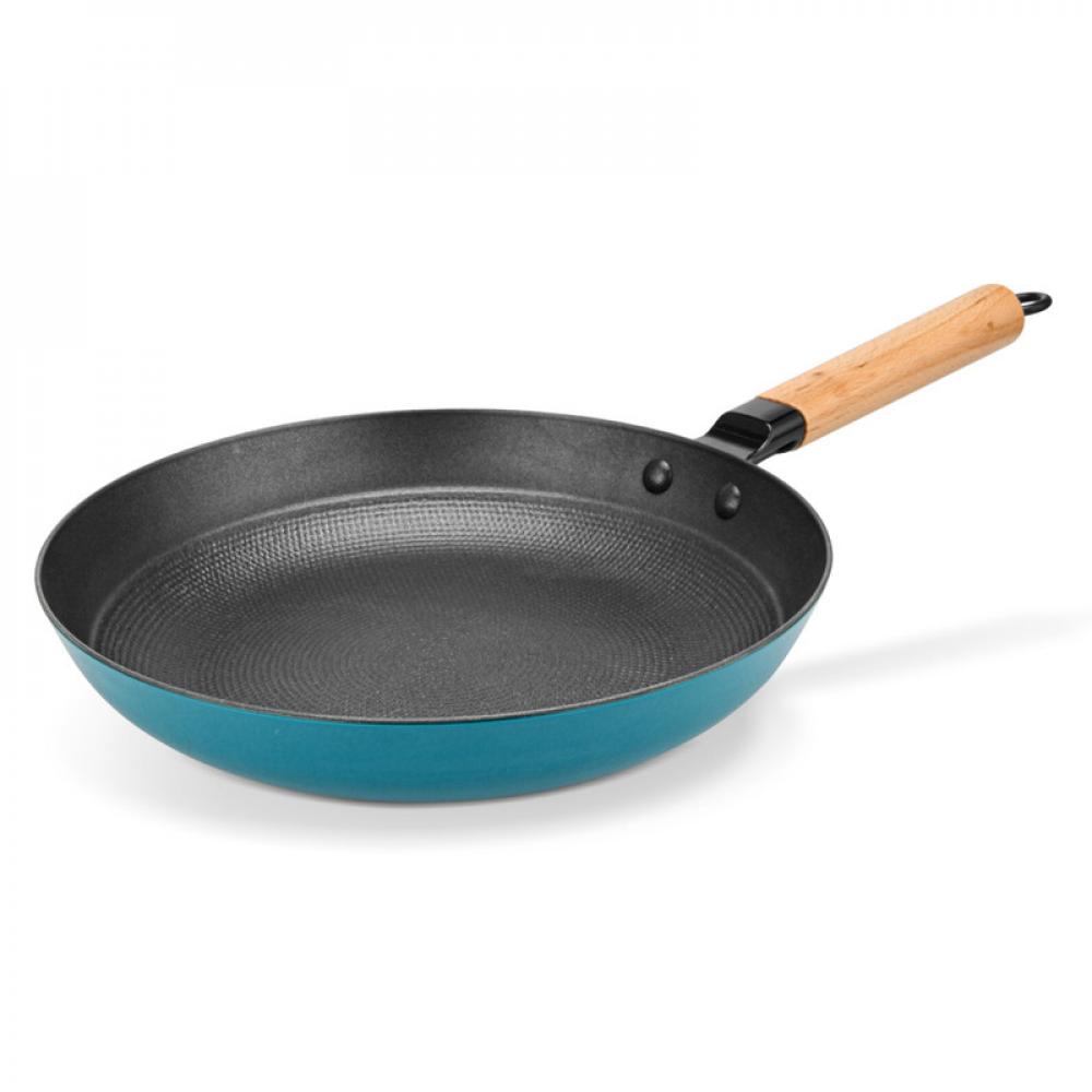 fissman square grill pan 28x3 5cm with wooden handle enamel cast iron Fissman Frying Pan Seagreen Series 28x5.5cmWith Enamelled Lightweight Cast Iron