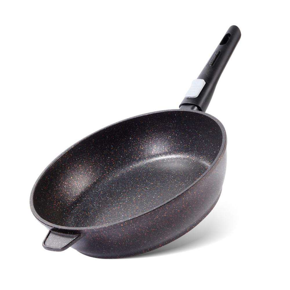 Fissman Frying Pan With Detachable Handle Rebusto Series Aluminum With Non-Stick Coating Black 24cm