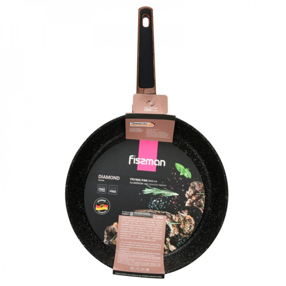 Fissman Frying Pan 28x6cm Diamond Series with Aliuminum and Non- Stick Coating and Induction Bottom