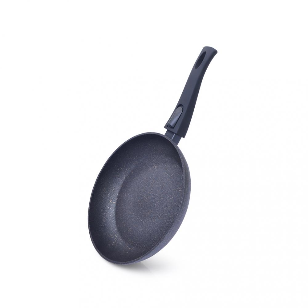 Fissman Frying Pan With Detachable Handle 4 Layered Platinum Coated Non Stick Coating Black 24x4.9cm