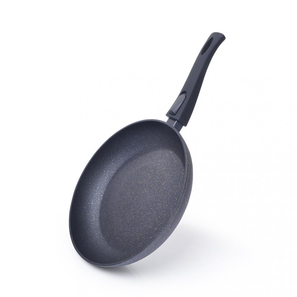 Fissman Frying Pan With Detachable Handle 4 Layered Platinum Coated Non Stick Black 26x5.2cm