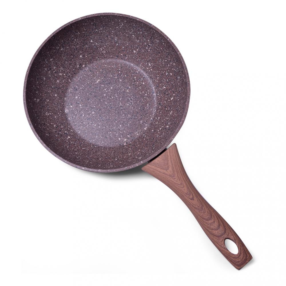 Fissman Deep Frying Pan Magic Brown 20x7.2cm With Induction Bottom Chocolate Color (Aluminium With Non-Stick Coating)