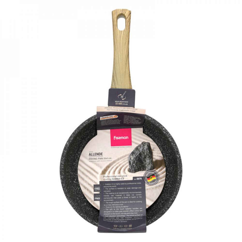 цена Fissman Non-Stick Frying Pan With Induction Bottom Black\/Beige 20 x 5cm
