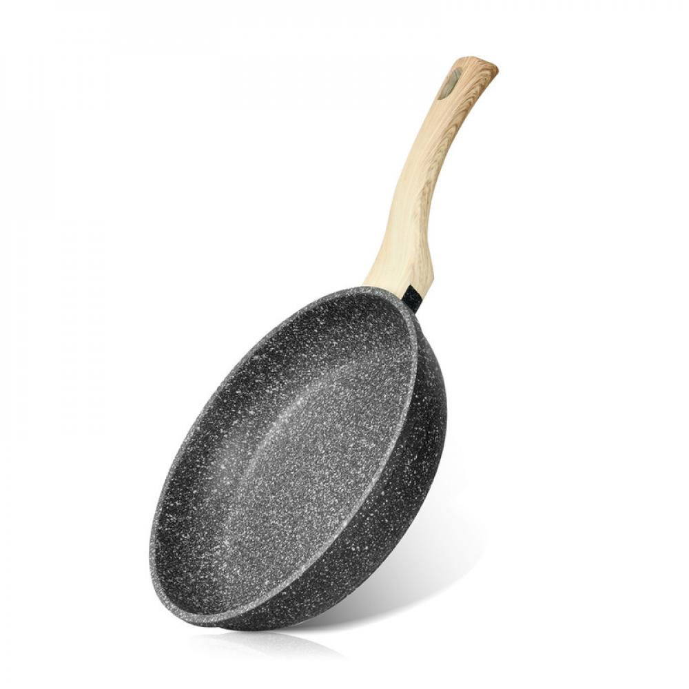 fissman frying pan non stick coating with enamelled lightweight cast iron Fissman Allende Non-Stick Coated Frying Pan With Induction Bottom Gray 24x55cm