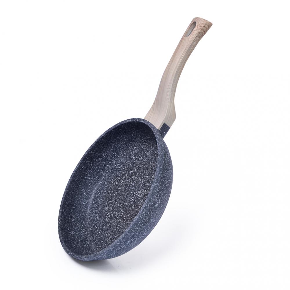 Fissman Non Stick Deep Frying Pan Black/Beige 26x5.7cm fissman wok pan with handle and glass lid 30x8 4cm 4ltr black beige blue