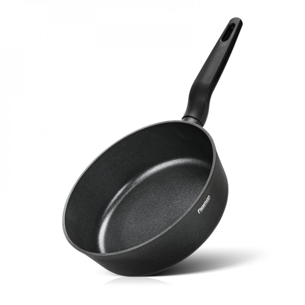 Fissman Deep Frying Pan With Double Screw Handle Aluminum With Non-Stick Coating Black 24cm