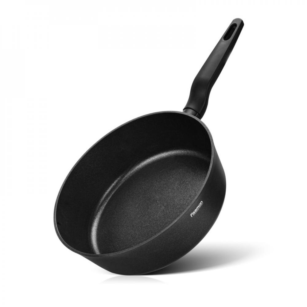 Fissman Deep Frying Pan With Double Screw Handle Aluminum With Non-Stick Coating Black 28cm