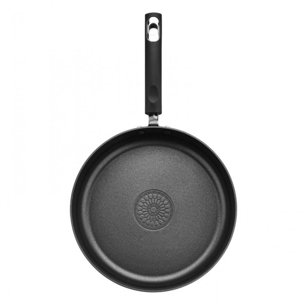 cast iron steak frying pan horizontal stripes uncoated non stick pans induction cooker gas universal without pot cover Fissman Deep Frying Pan With Reina Series Aluminum . Non-Stick Coating And Induction Bottom Black 24cm