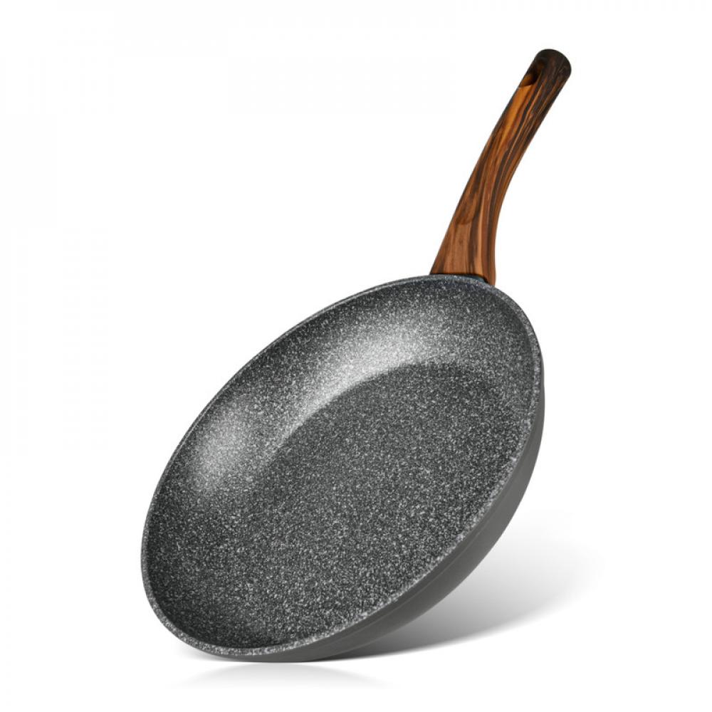 Fissman Frying Pan Aluminum With Non-Stick Coating Capella Series With Induction Bottom Black/Brown 26cm fissman square grill pan with bakelite handle stone series non stick coating platinum black 28x4 3cm