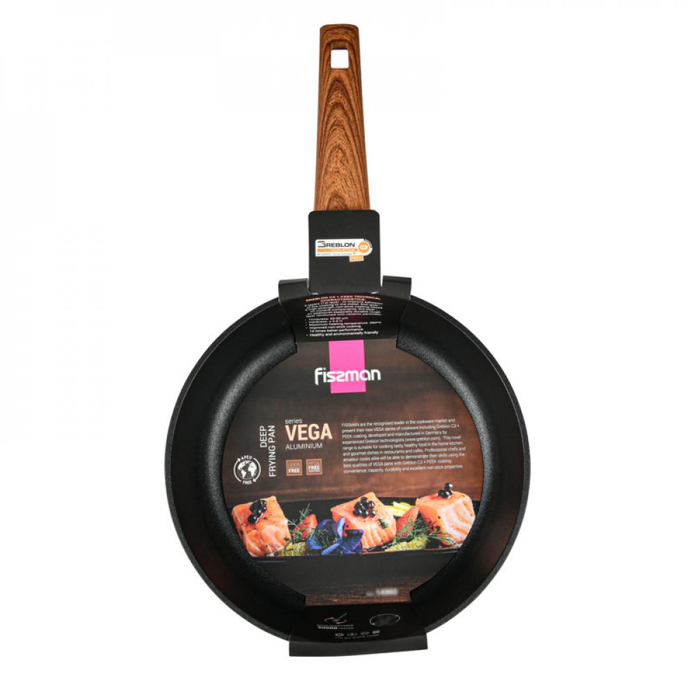 Fissman Deep Frying Pan 28cm Vega Series Aluminum Greblon C3 + Peek Coating