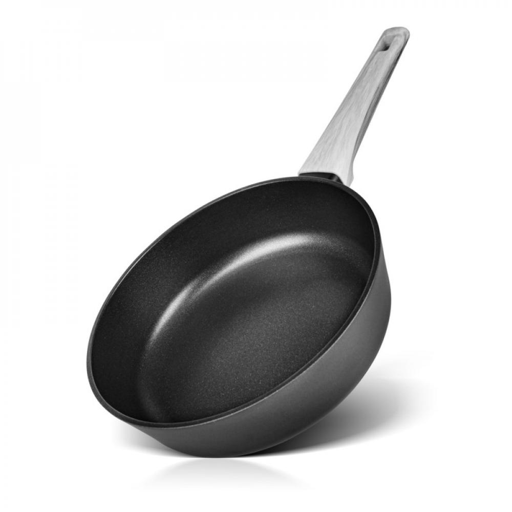 fissman wok pan aluminum with induction bottom vela rock series non stick black silver 28x8cm Fissman Deep Frying Pan Mira Series Black 28cm