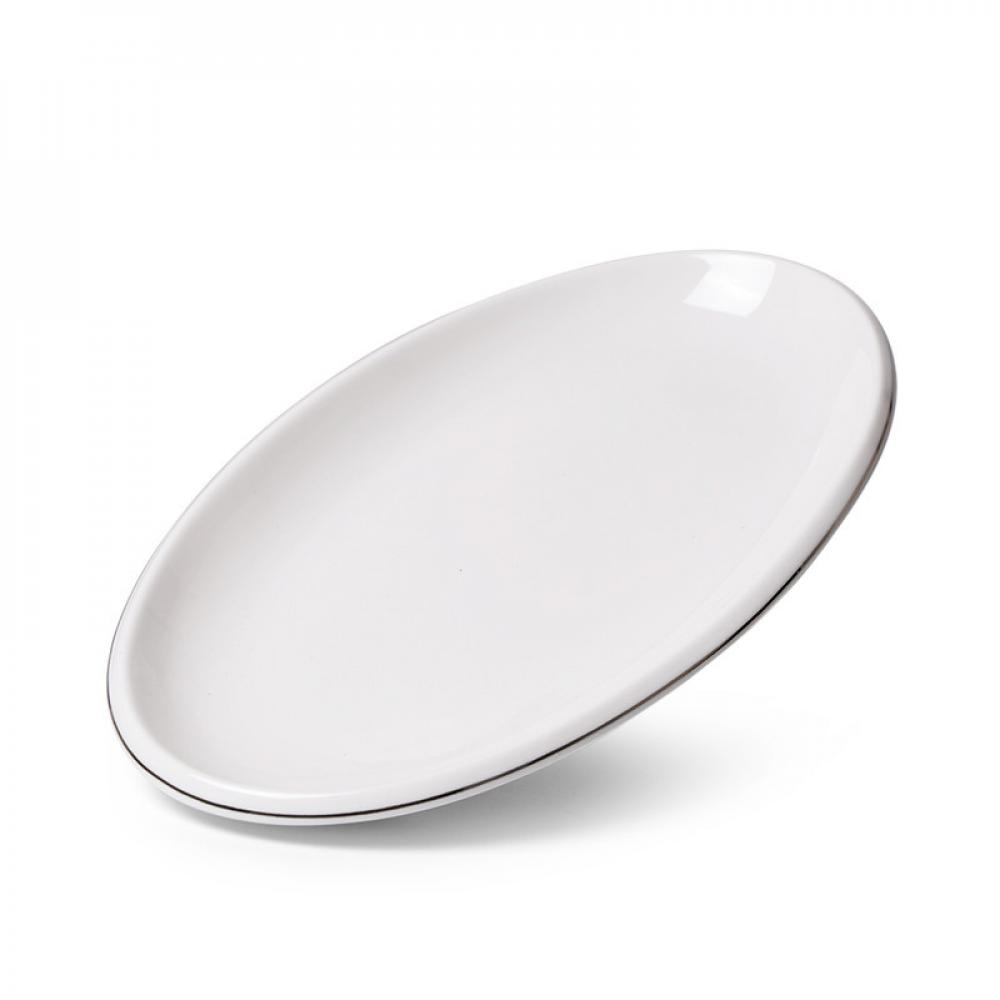 цена Fissman Oval Plate Aleksa Series 35X21cm Color White (Porcelain)