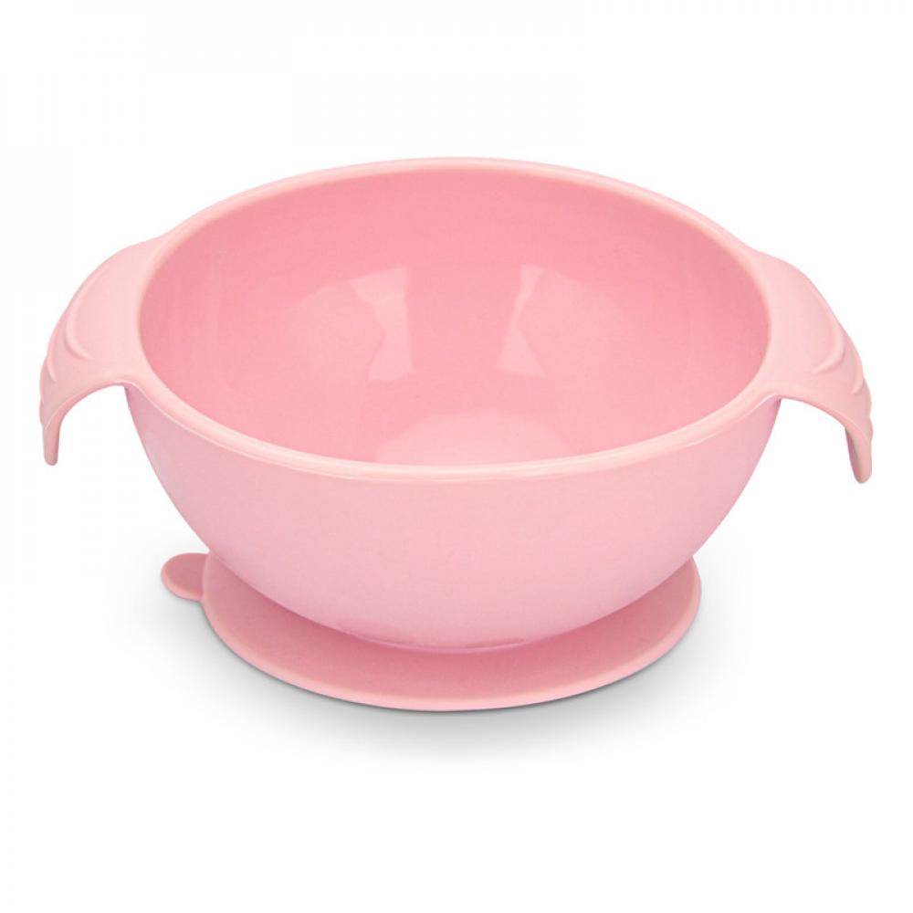 Fissman Silicone Bowl For Kids Pink 320ml shriymariy 3pcs baby tableware set kids feeding non slip bowl waterproof spoon silicone straw for baby plate bowl bpa free