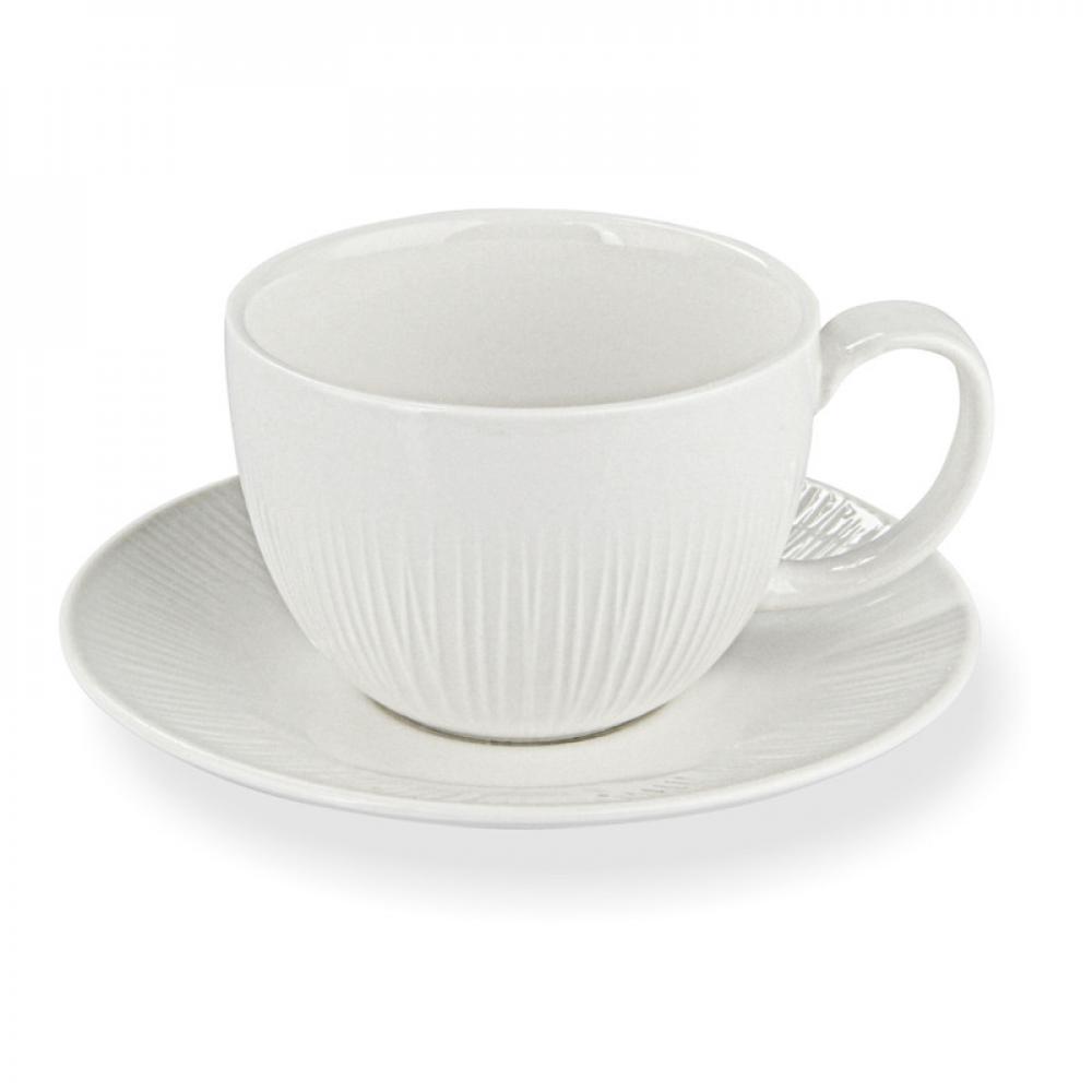 цена Fissman 2-Piece Mug And Saucer Set White 280ml