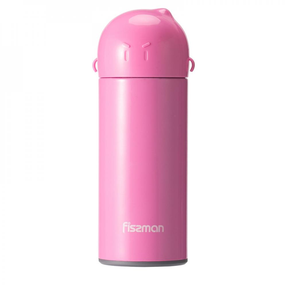 цена Fissman Double Wall Vacuum Thermos Bottle Pink\/Blue 300ml