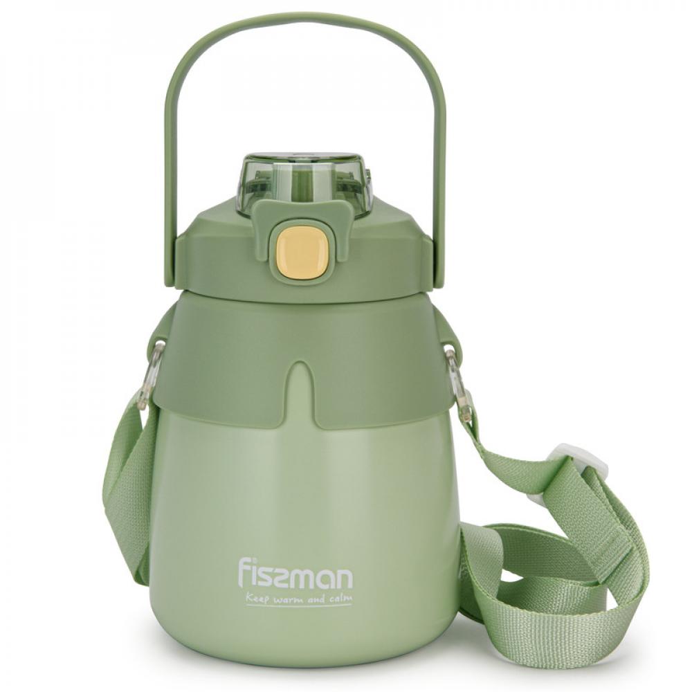 Fissman Double Wall Vacuum Flask 800ml Green (Stainless Steel) fissman glass pitcher jug with stylish and compatible design green 2000ml
