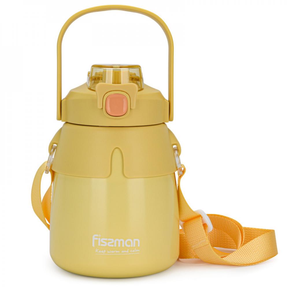 Fissman Double Wall Vacuum Flask 800ml Yellow (Stainless Steel) цена и фото