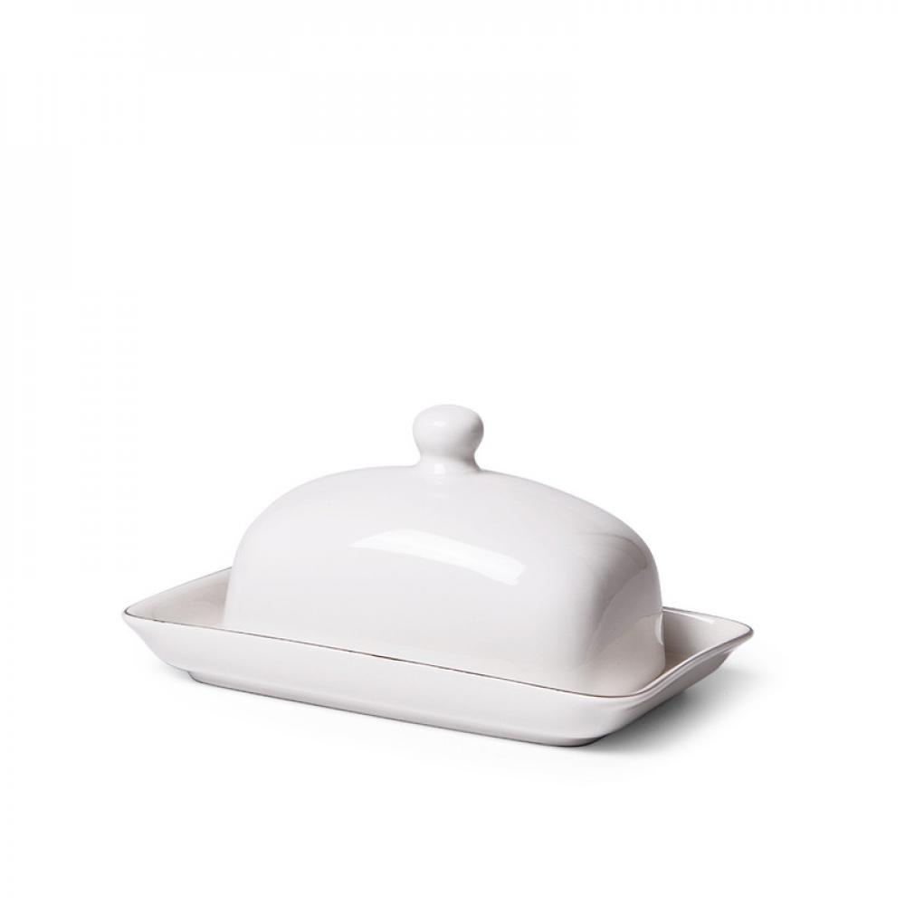 цена Fissman Butter Dish Aleksa Series 17.8X11.5cm Color White (Porcelain)