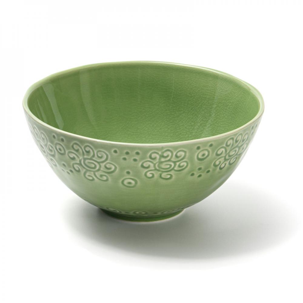 Fissman Ceramic Bowl Green 21.6cm e shape ceramic letter dishes