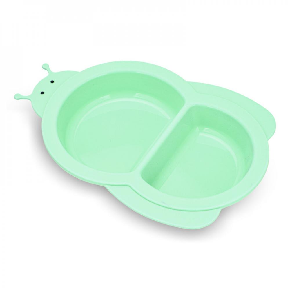 Fissman Silicone Divided Bowl For Kids Mint Green 340ml