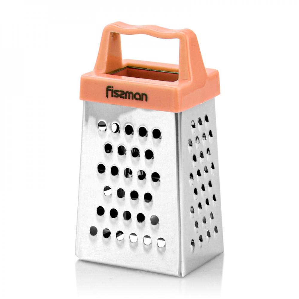 Fissman 3-Sided MINI Grater 3inch, Multifunctional Handheld Cheese Peel Ref Magnet Orange evriholder simply served simps 6 sided grater