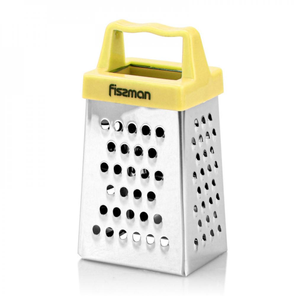 Fissman 3-Sided MINI Grater 3inch, Multifunctional Handheld Cheese Peel Ref Magnet Yellow fissman four sided vegetable grater 24cm green