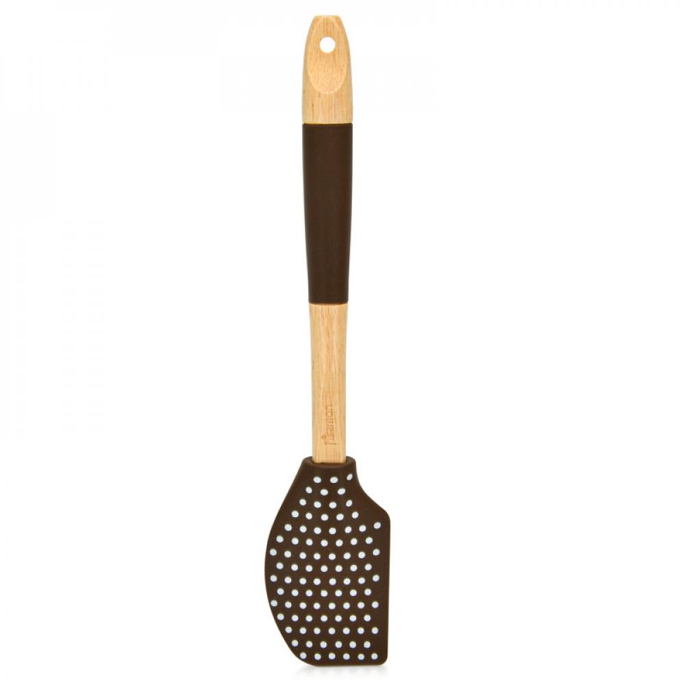 Fissman Chefs Tools Silicone Spatula With Handle Brown 31cm