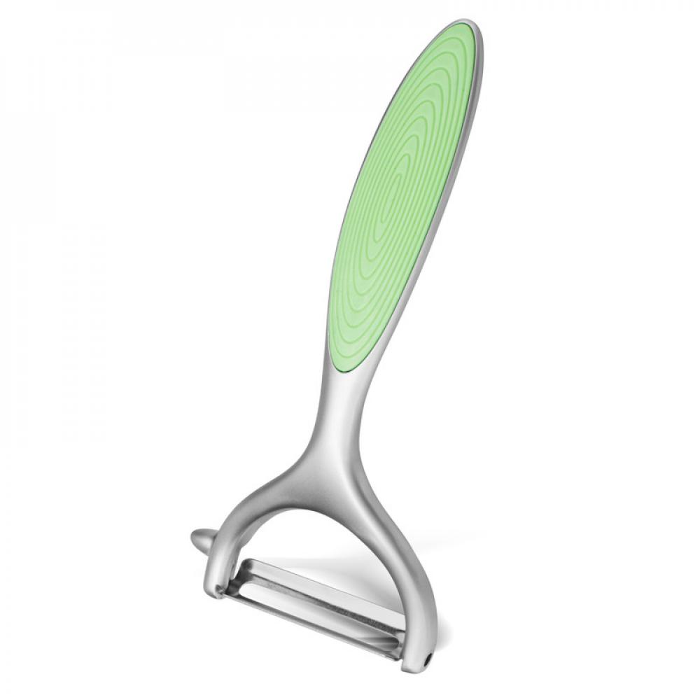 Fissman Y-Shaped Peeler Luminica Series With Zinc Alloy Green 14cm fissman moon shaped fish scaler knife with container green 20cm