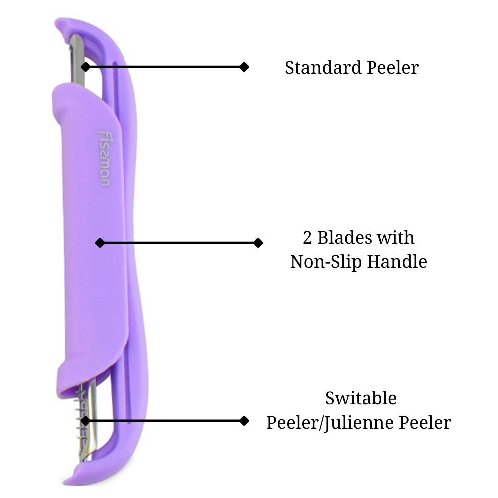цена Fissman Vegetable P-Peeler With 2 Blades Purple 15cm