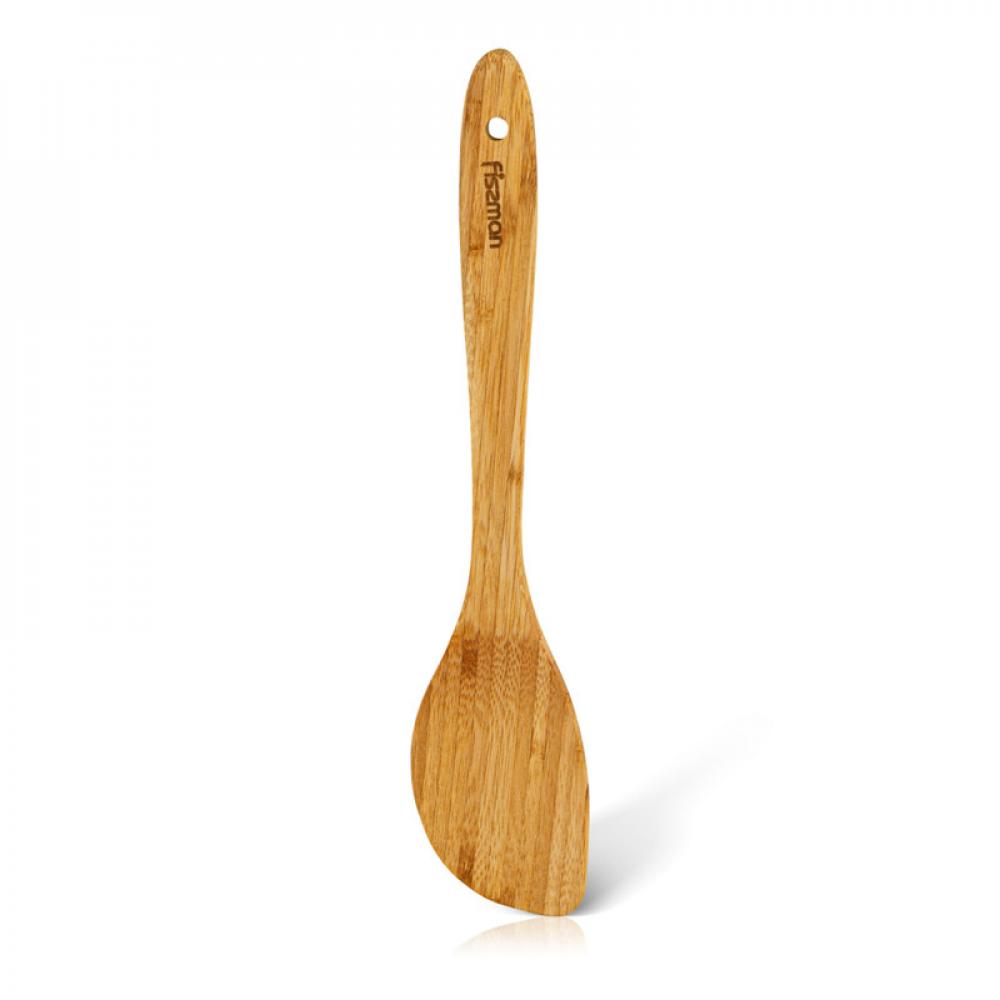 Fissman Solid Bamboo Turner with Handle Beige 30 x 6cm fissman chefs tools silicone turner with handle black 32cm