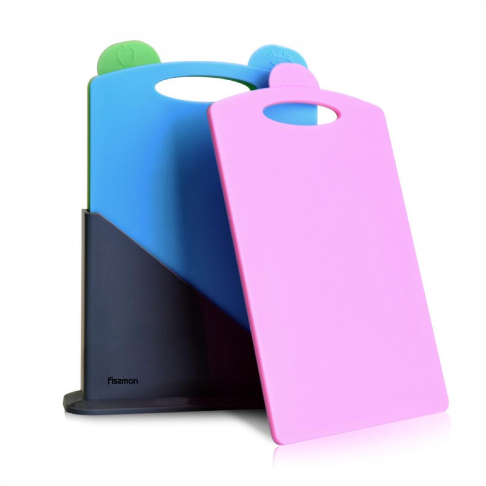 Fissman 3-Piece Index Chopping Board Set Green/Pink/Blue 32x18cm index tabs 125 pcs x 3 pkt 1 2 x 4 4 cm sticky index tabs for notes books and classify files