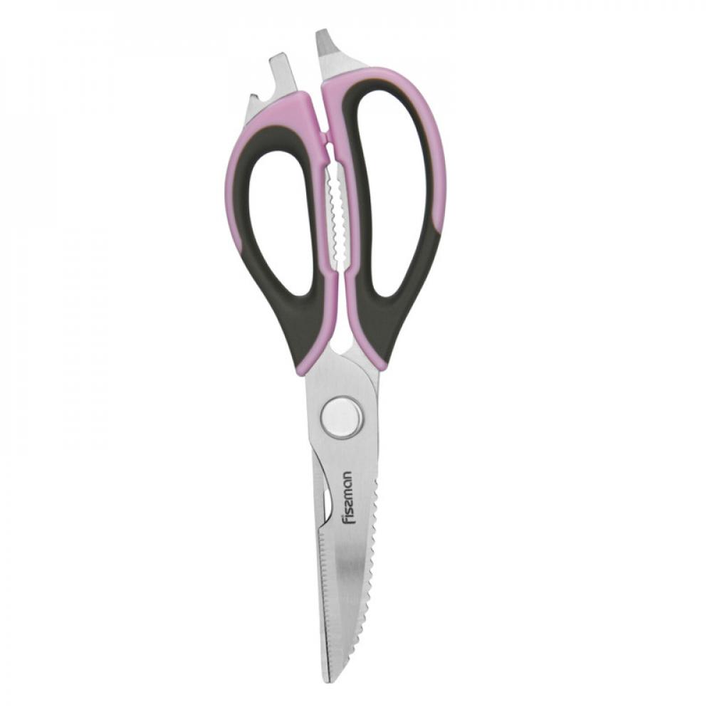 цена Fissman Kitchen Scissors Purple\/Silver Multifunction Stainless Steel 23cm