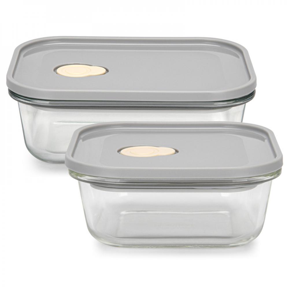 Fissman 2 Pcs. Containers Set With PP Lid (Glass) wenko glass covers universal transparent 2 pieces