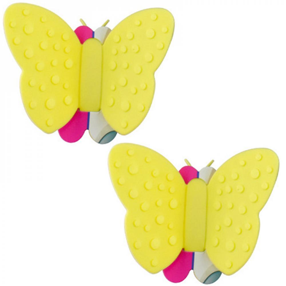 Fissman 2-Piece Butterfly Pot Holder Magnet Set Yellow