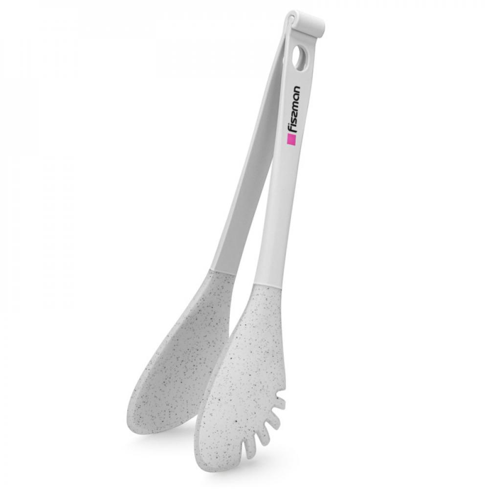 Fissman Multi-Purpose Tongs White 29cm Bianca Series Nylon And Silicone fissman chefs tools silicone brush with handle 30 5cm