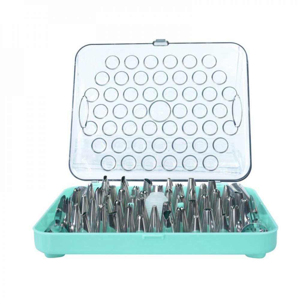 Fissman Confectionery Set of Nozzles 52pcs Mint Green 22x18.5x5cm 18 in 1 snowflake multi tool stainless steel snowflake flat phillips screwdriver wrench durable and portable to take
