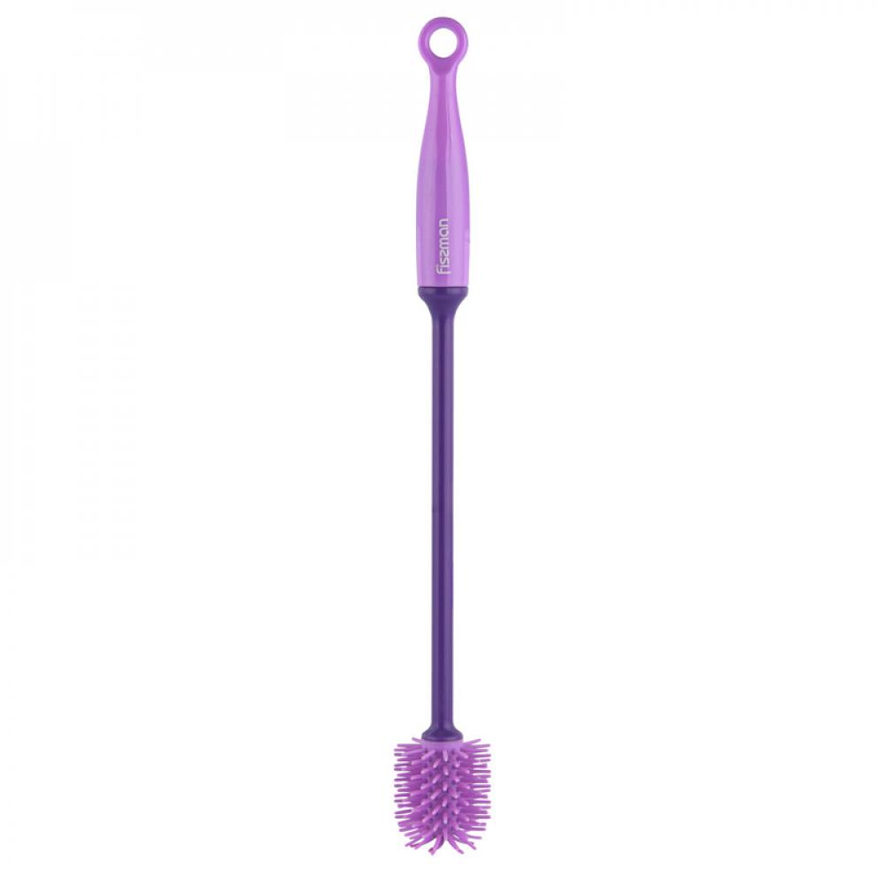 Fissman Silicone Bottle Cleaning Brush Purple 30cm silicone facial brush heated powerful hygienic cleanser massager