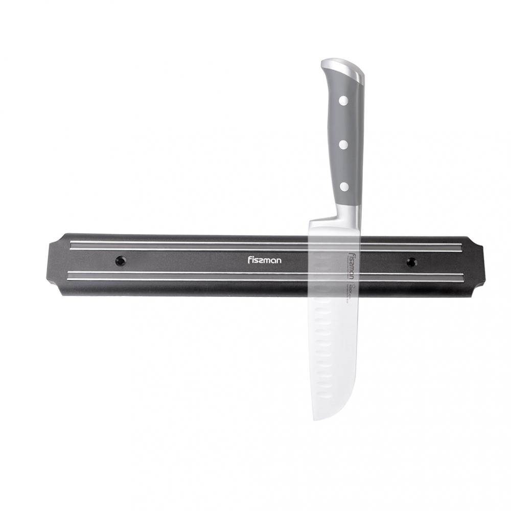 Fissman Magnetic Bar For Knife Storage Black\/Grey 33cm fissman 6 8 santoku knife samurai musashi 17 cm steel damascus